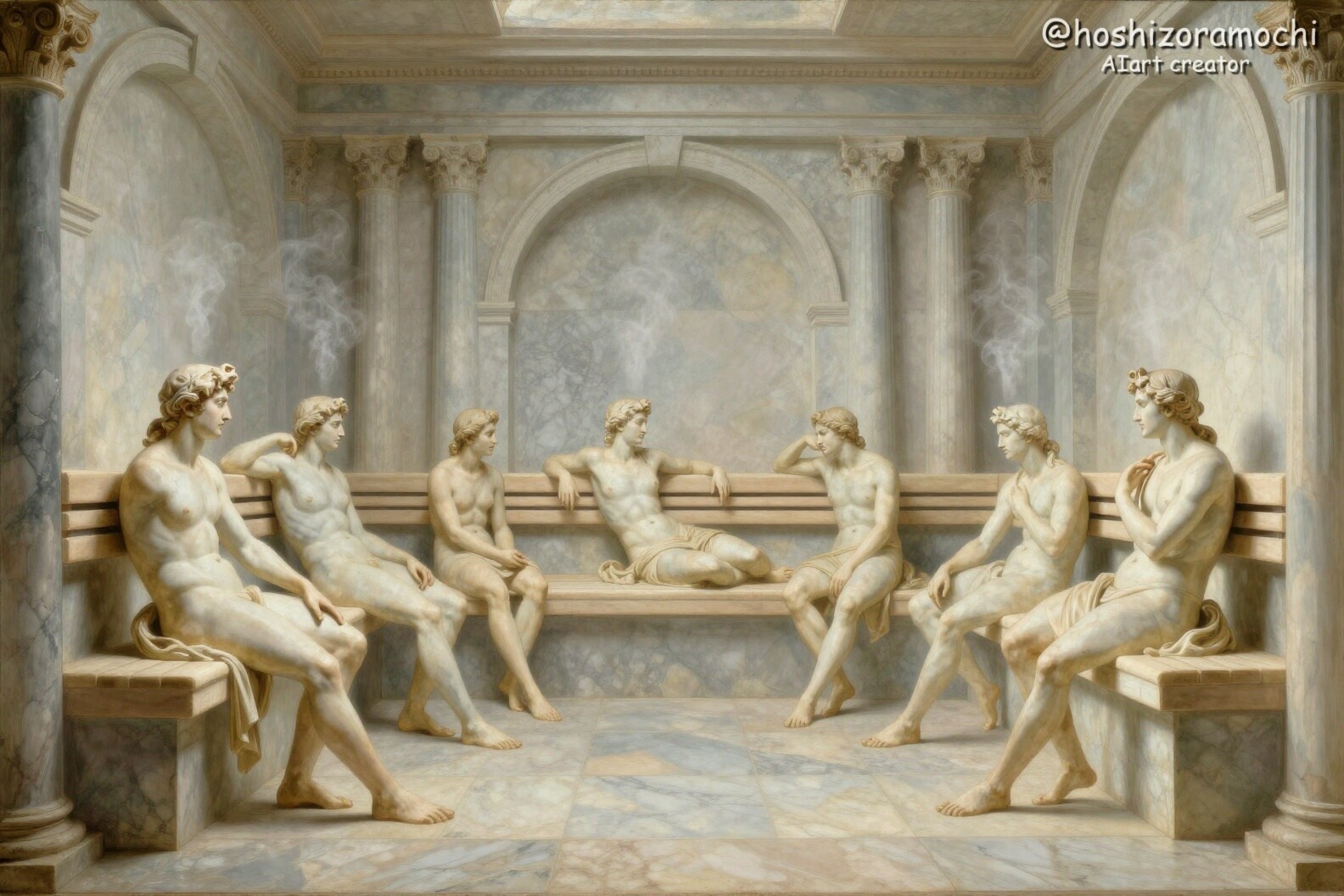 理性と秩序の浴場神殿 ー 新古典主義の見た、理想 | の人気AIイラスト・グラビア