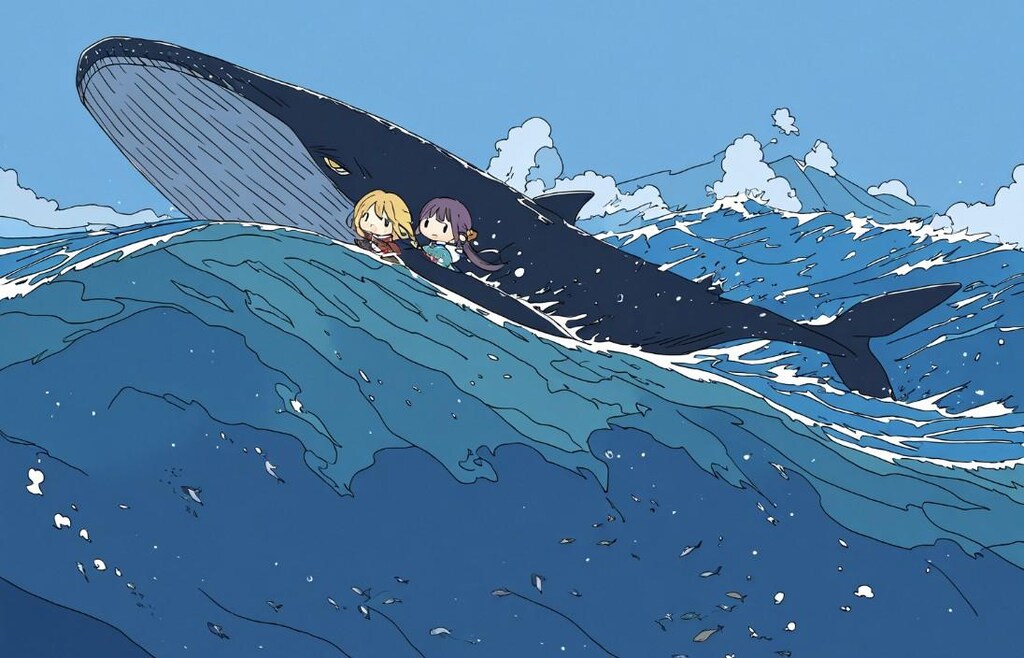 クジラの絵を最新モデルCHASEでAIさんに描画してもらう