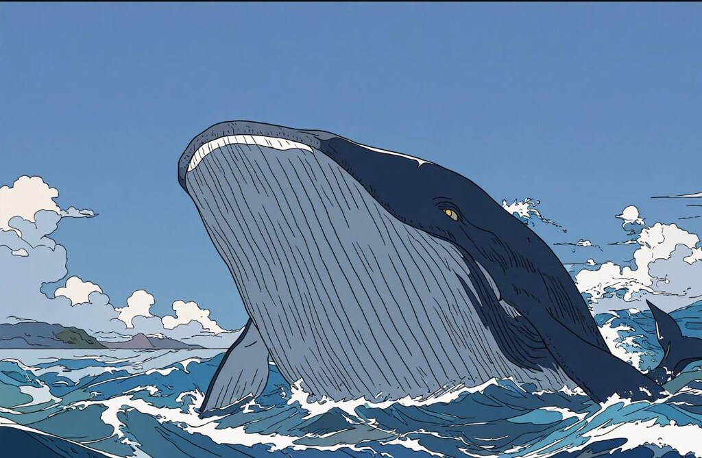 クジラの絵を最新モデルCHASEでAIさんに描画してもらう