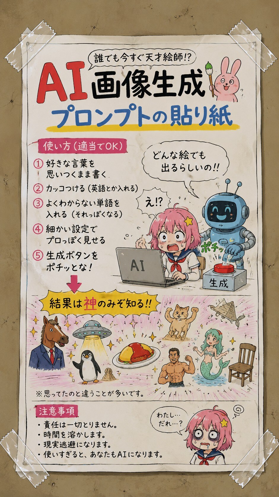 今日の貼り紙45 | の人気AIイラスト・グラビア