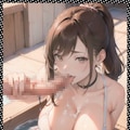 巨乳水着フェラ　 big tits swimsuit blowjob 3枚目