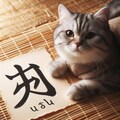 書道する猫 4枚目