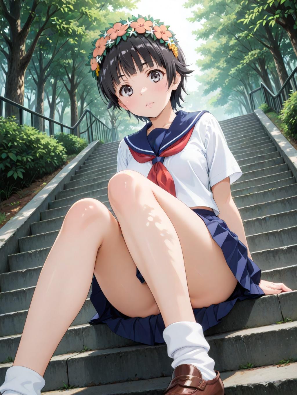 階段の初春さん