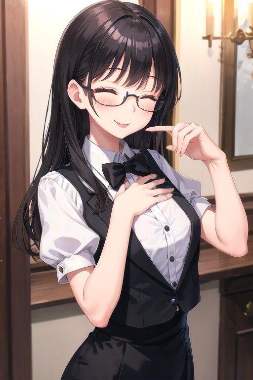 かっこかわいいパフ袖好きのタキシード美少女のロマンティックな執事