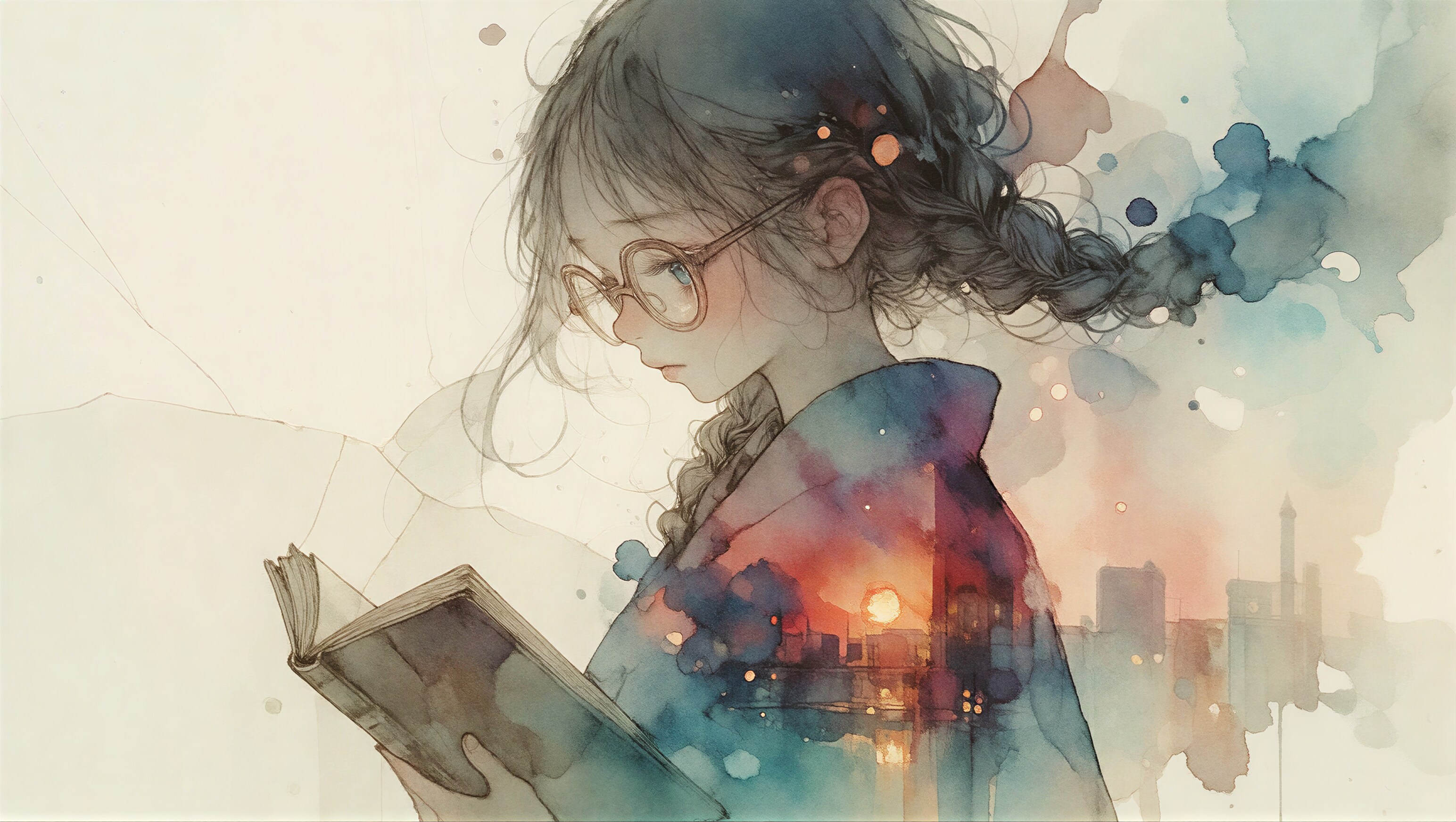 眼鏡三つ編みの女の子 2 | の人気AIイラスト・グラビア