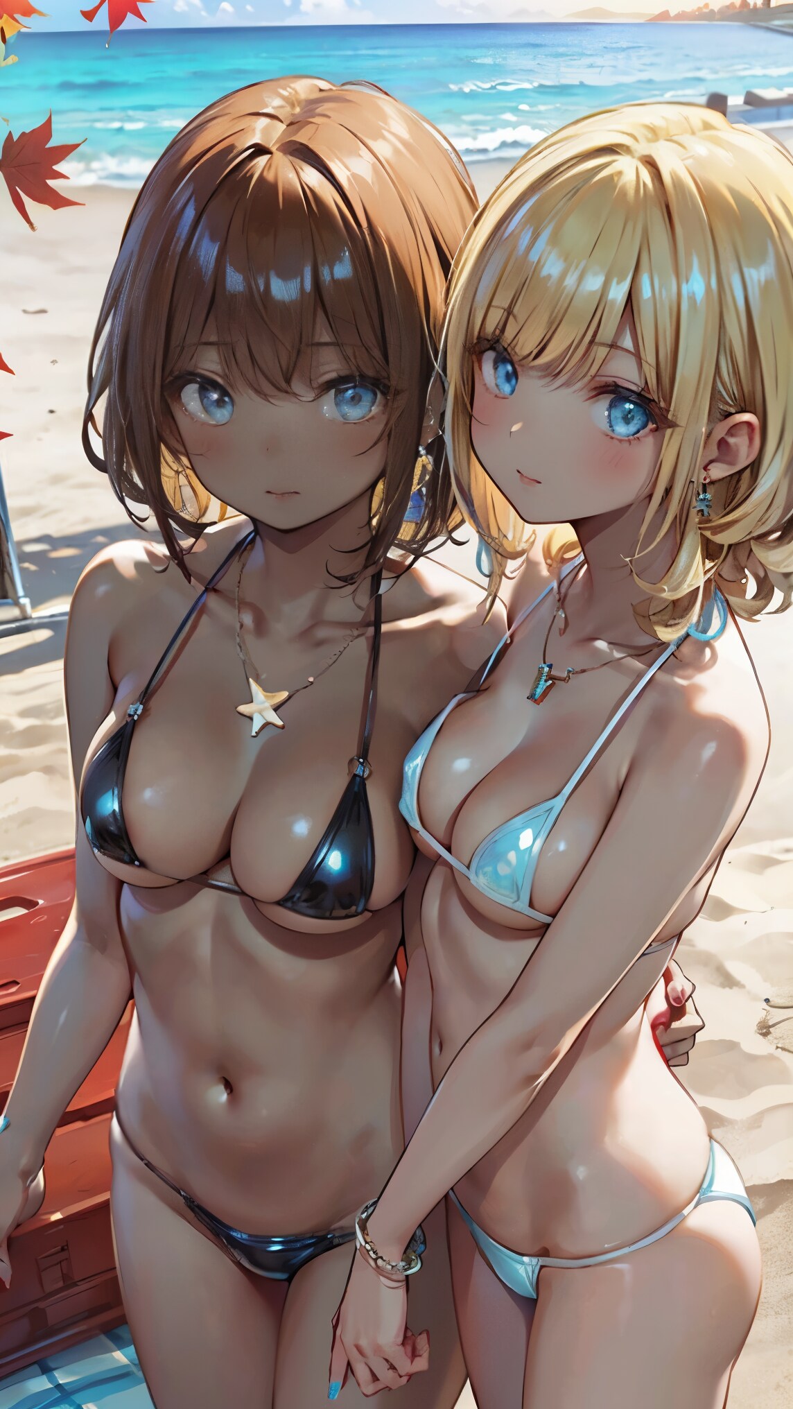 夏と秋、どっちやねん！日焼けビキニで紅葉狩り!?