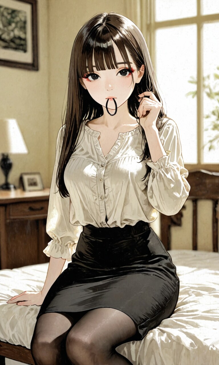 髪をまとめるOLさん | の人気AIイラスト・グラビア