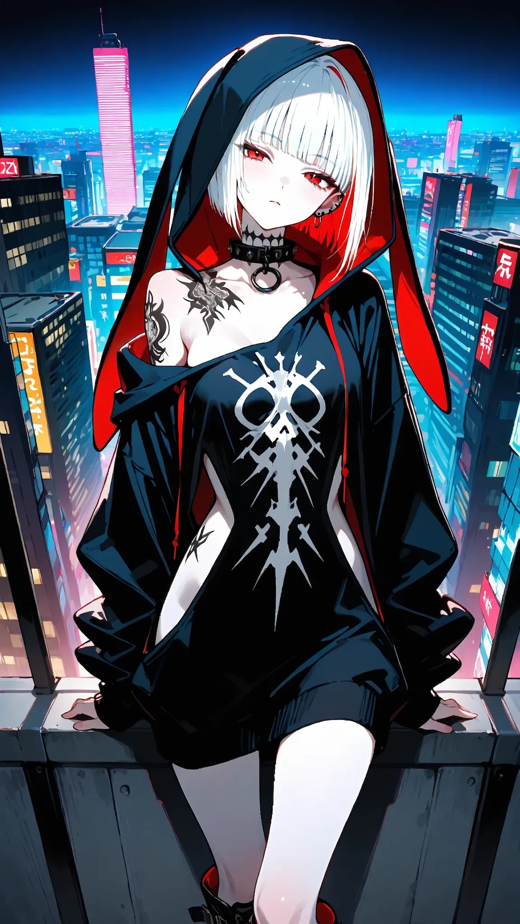 ウサ耳パーカーパンクスタイル