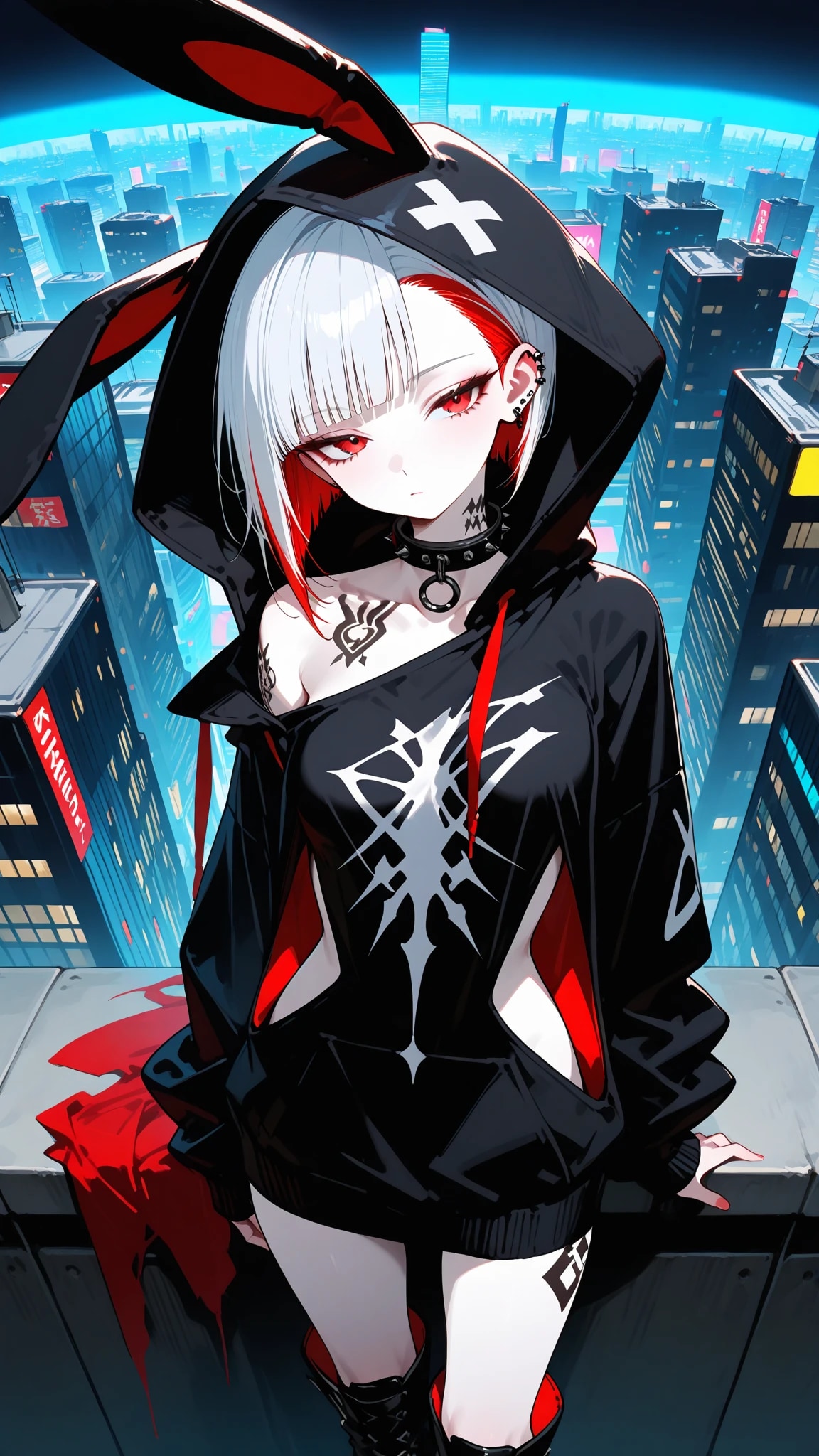 ウサ耳パーカーパンクスタイル | の人気AIイラスト・グラビア