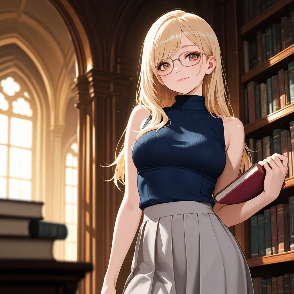 金髪眼鏡お姉さん | の人気AIイラスト・グラビア