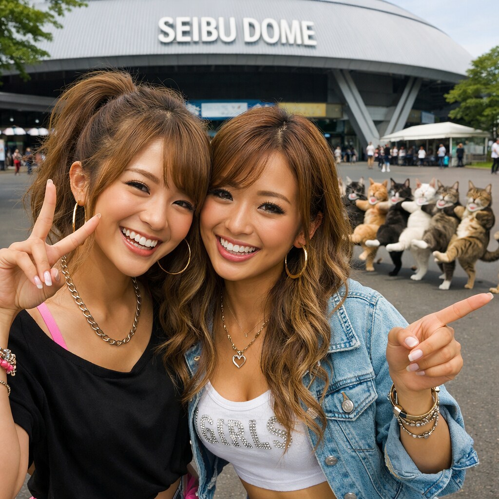 女の子と猫