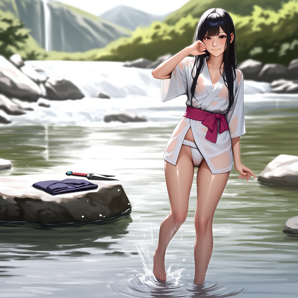 修行後の水浴び くノ一さん
