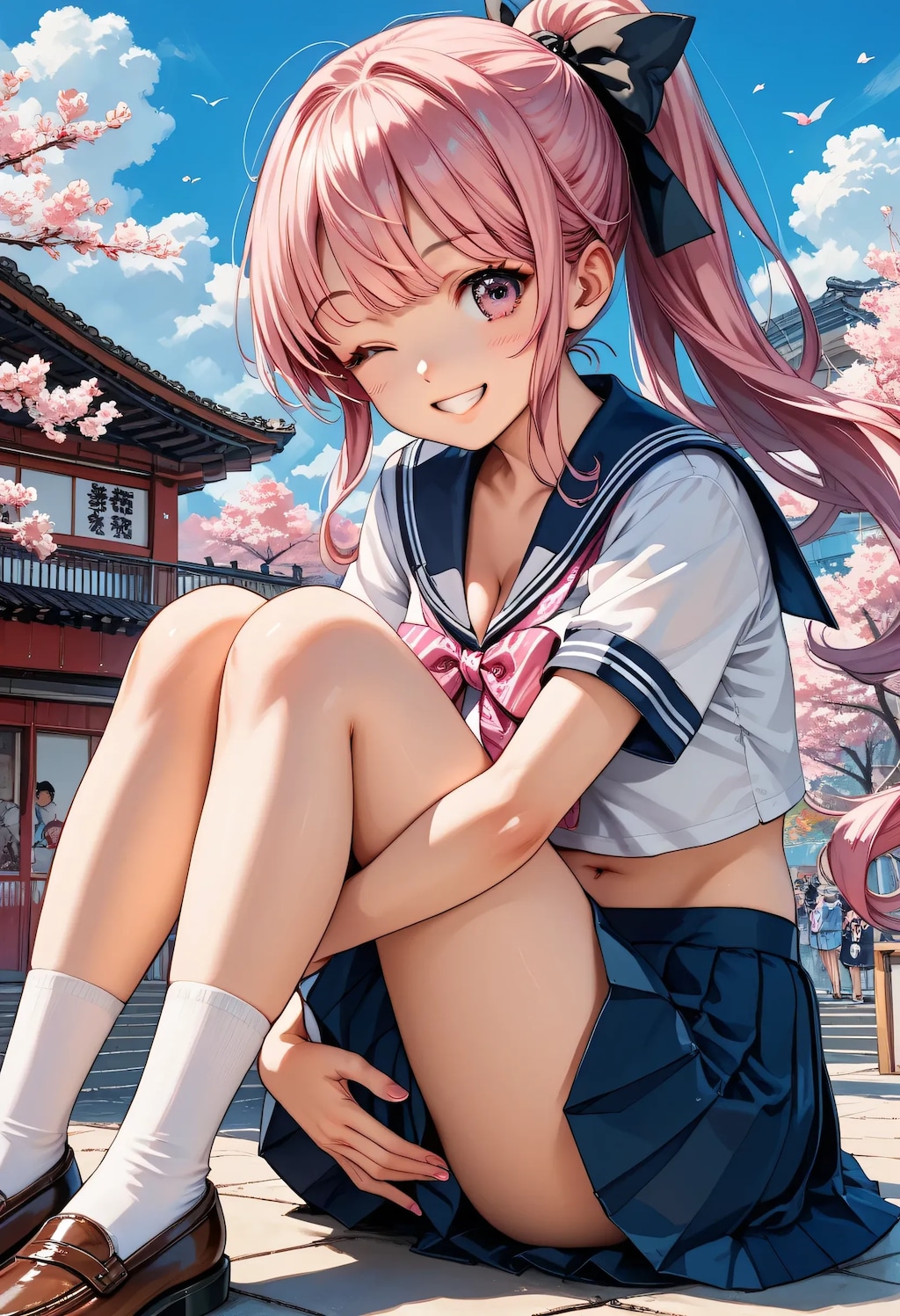 元気なピンクポニテちゃん✨