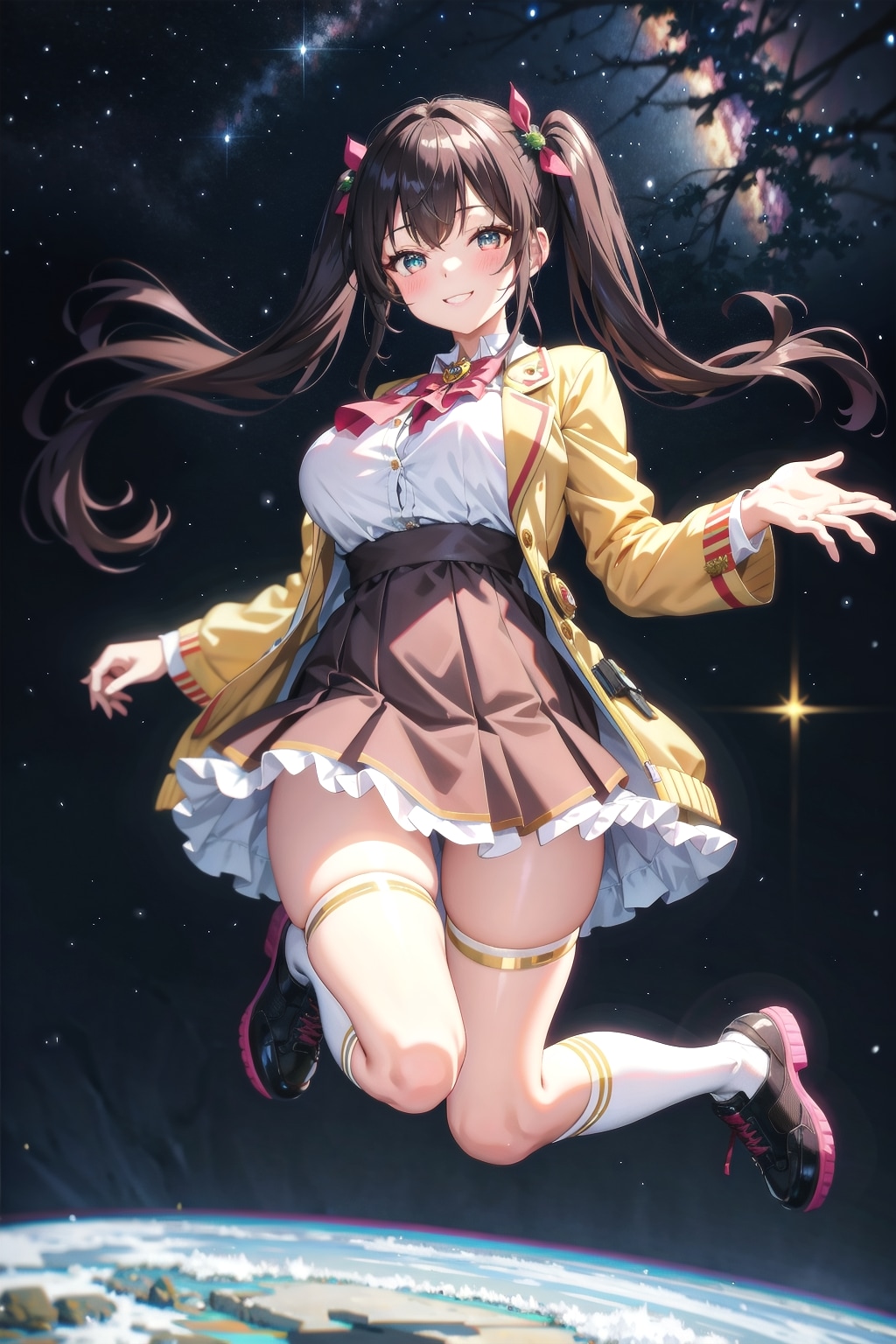 宇宙でジャンプ