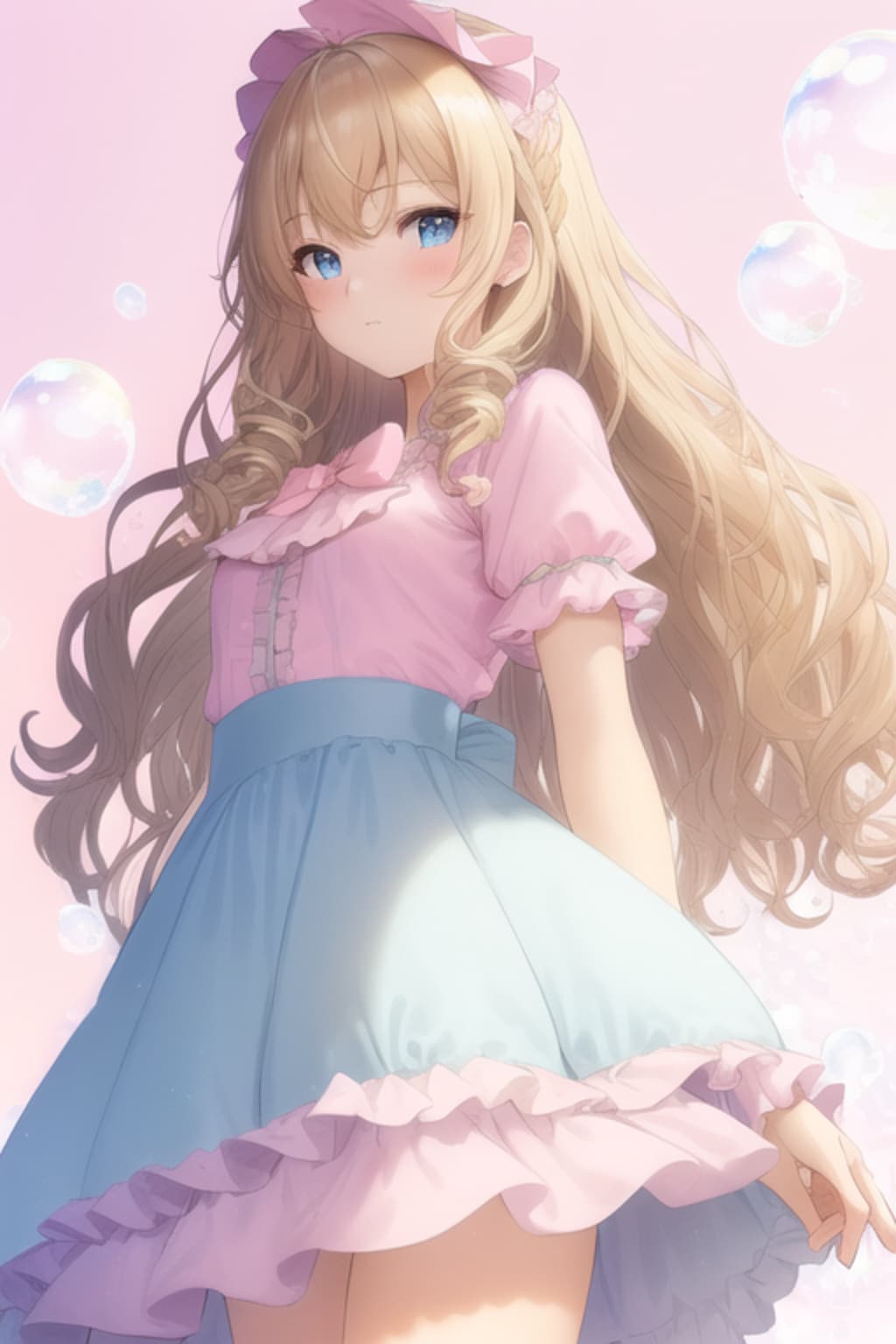 ウェーブヘアの女の子