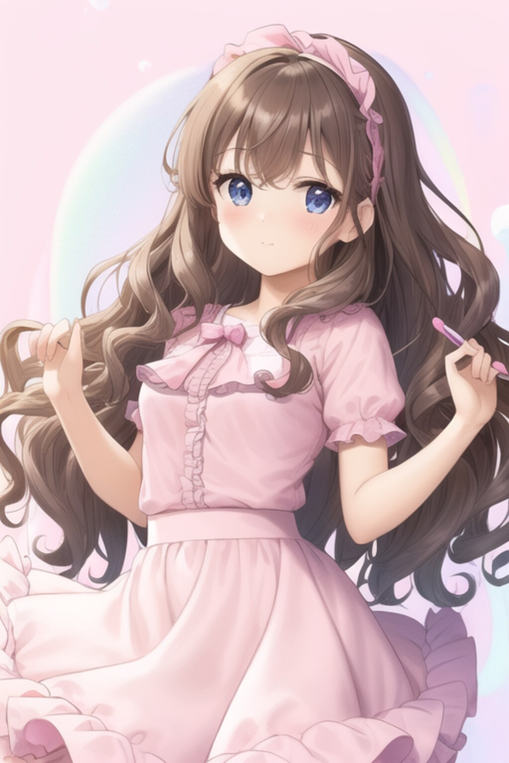 ウェーブヘアの女の子