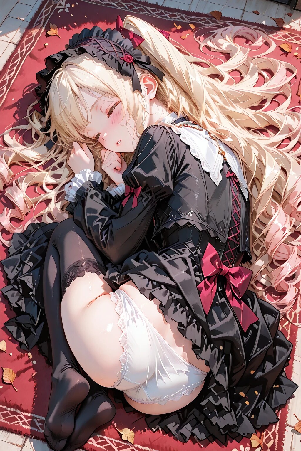 遊び疲れて眠る少女