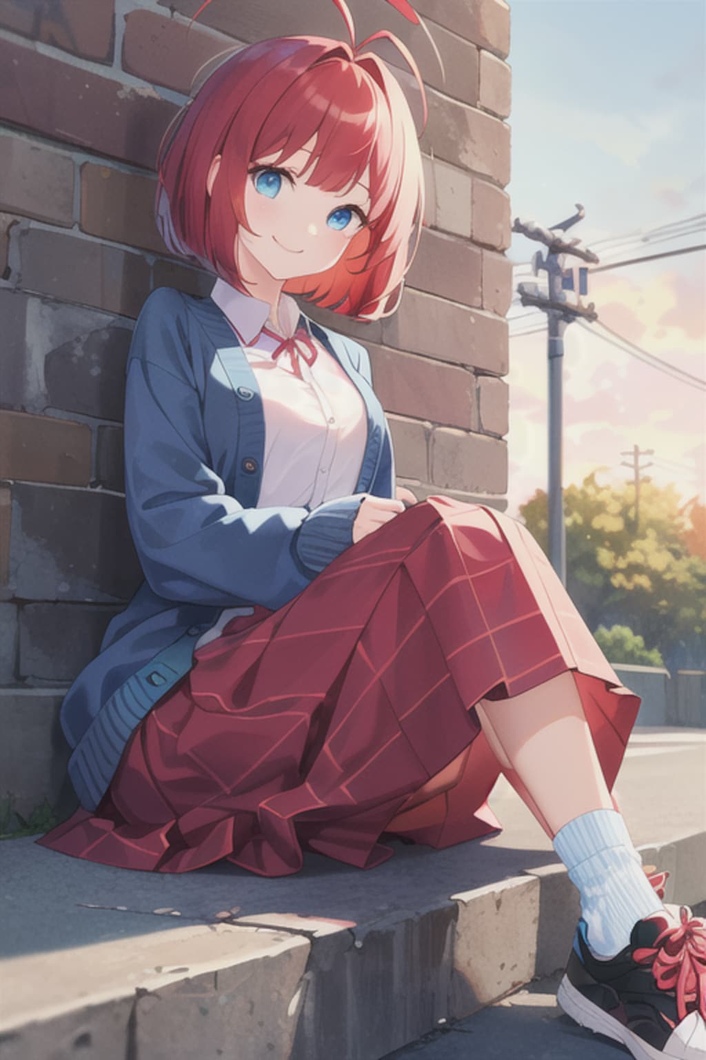 ロングスカートとスニーカーと靴下