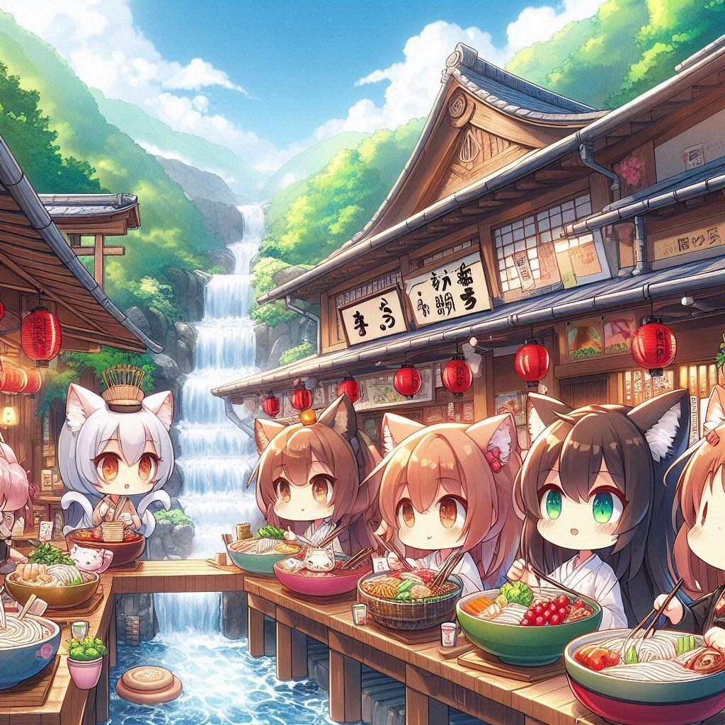 猫耳ちゃんの納涼川床