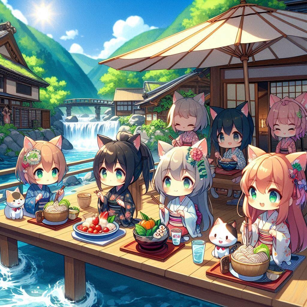 猫耳ちゃんの納涼川床