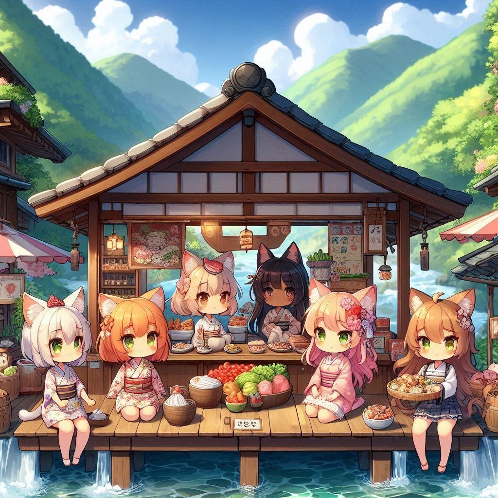 猫耳ちゃんの納涼川床