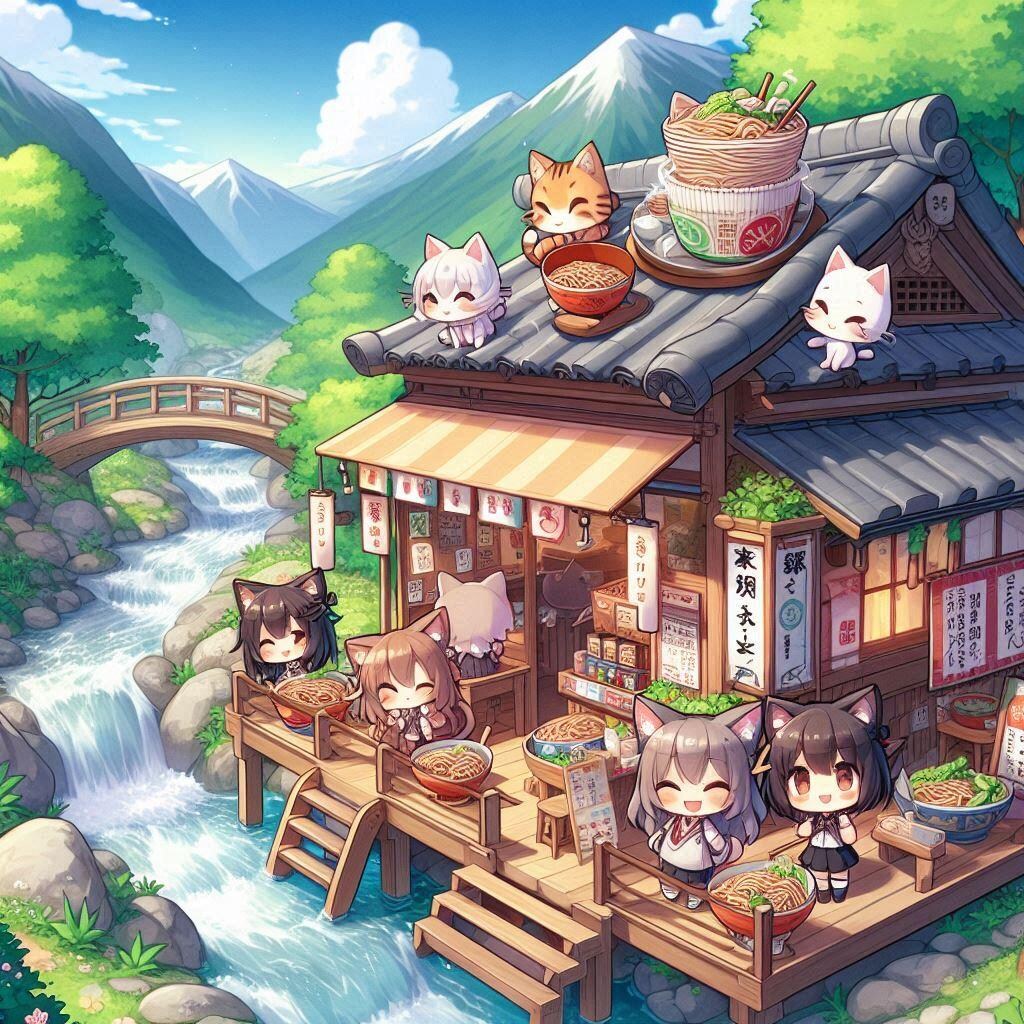 猫耳ちゃんの納涼川床