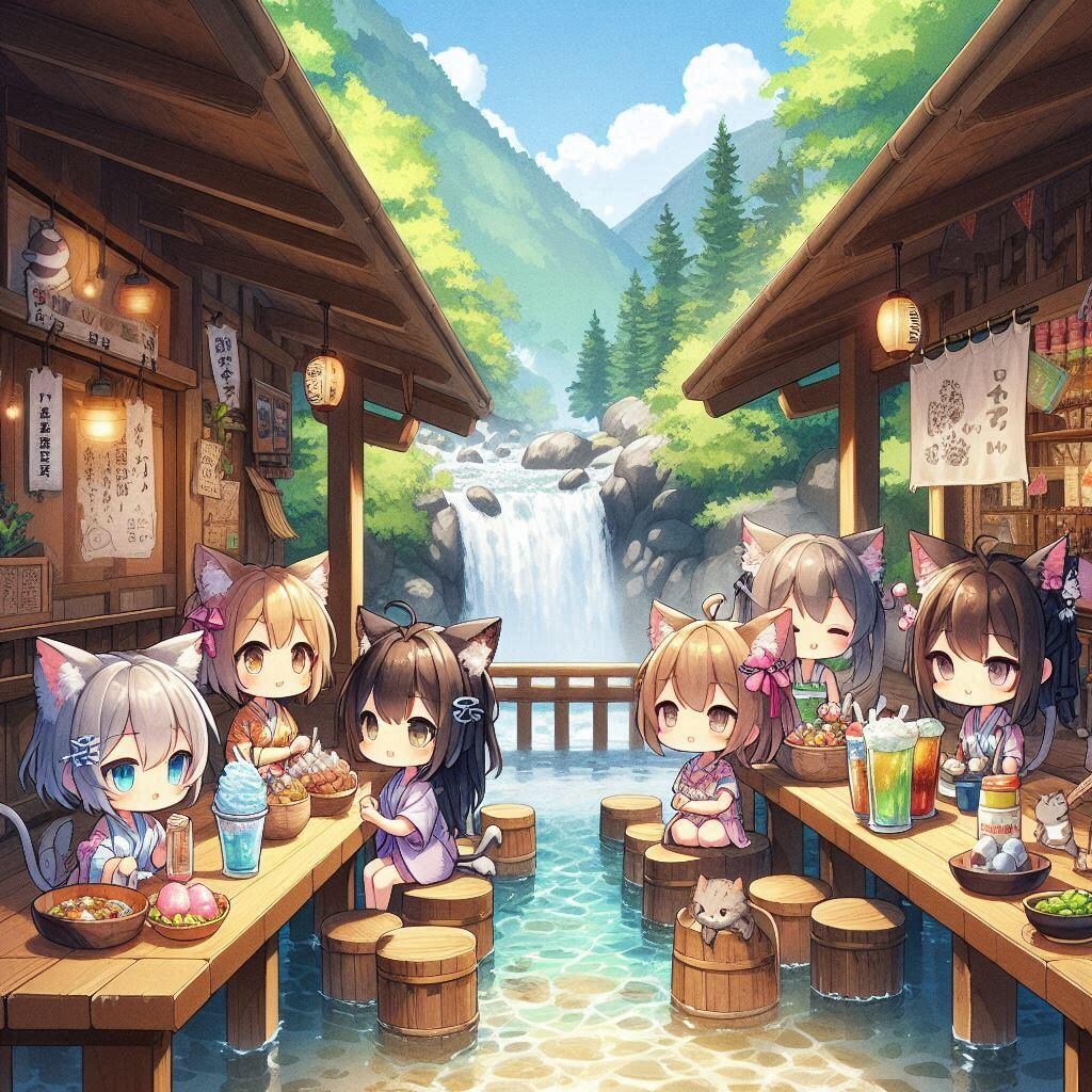 猫耳ちゃんの納涼川床