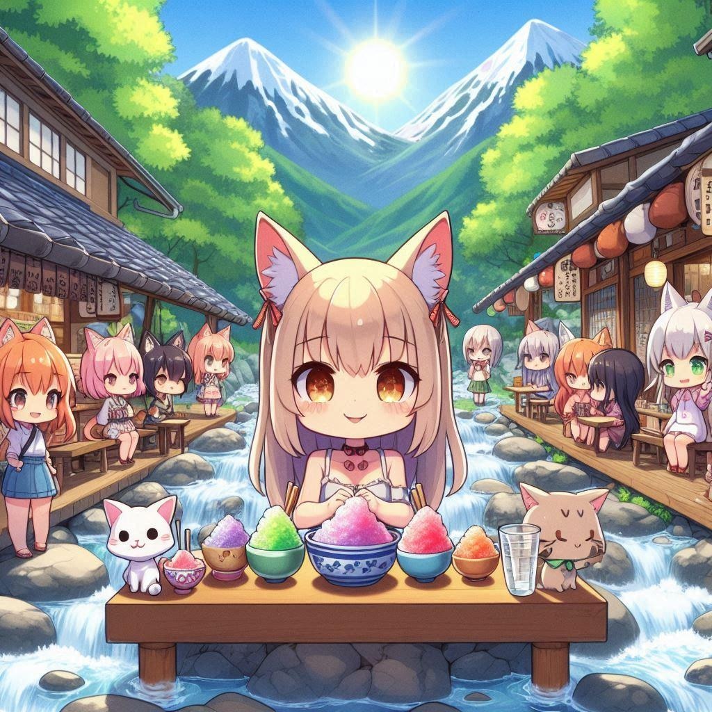 猫耳ちゃんの納涼川床