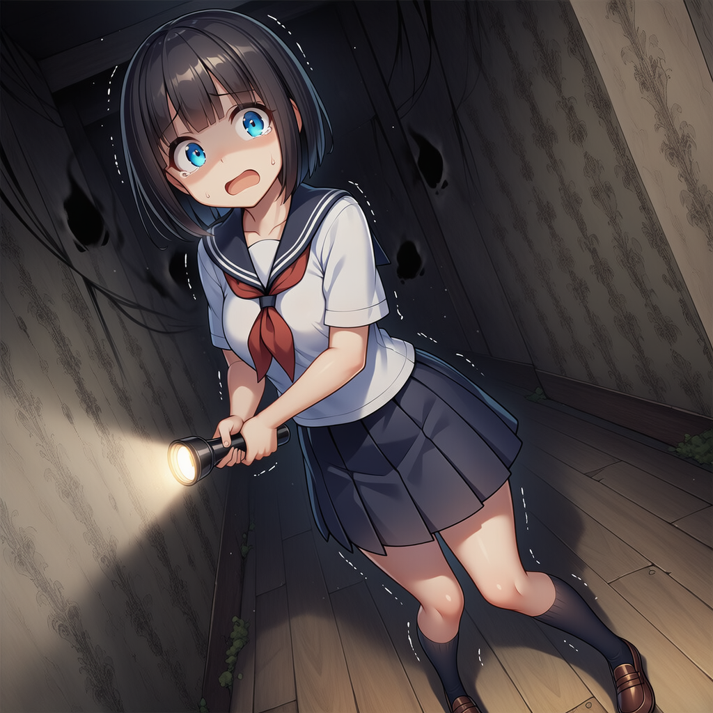 「うう…笑顔になれるお化け屋敷って聞いてきたけど…ものすごく怖い…本当にこのお化け屋敷…笑顔になれるの…？」