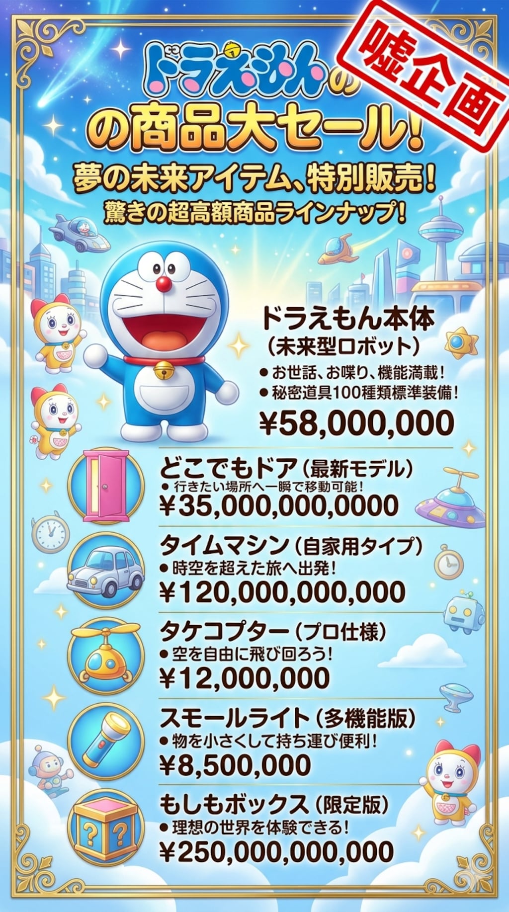 ドラえもん本体・秘密道具チラシ