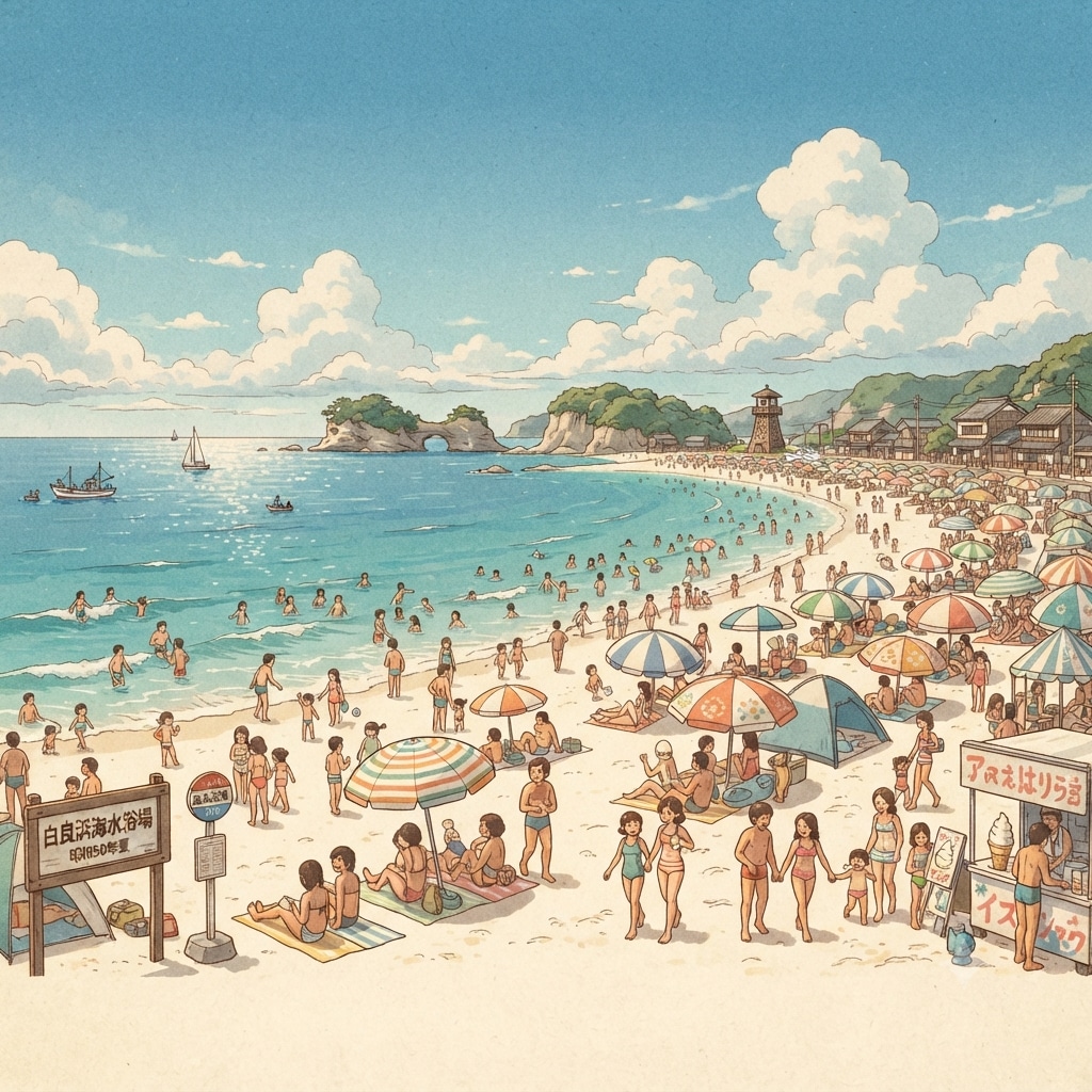 1975年頃の白良浜