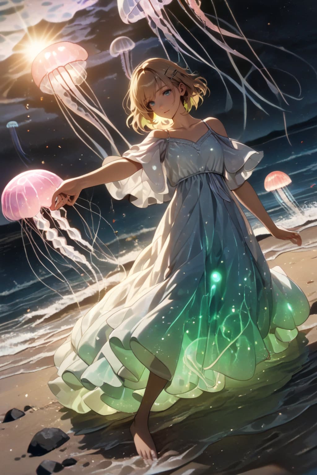 月とクラゲの幻想