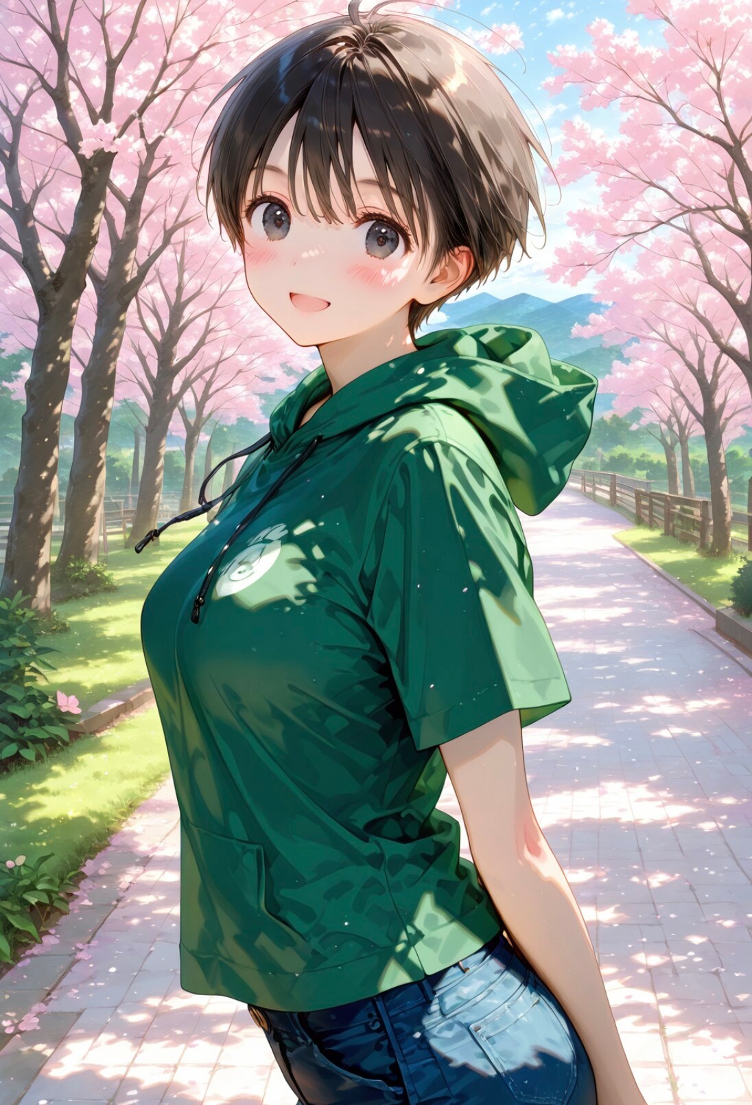 「おはよう✨️」早朝お散歩デート春🌸９ | の人気AIイラスト・グラビア