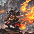 燃える街での戦い 2枚目