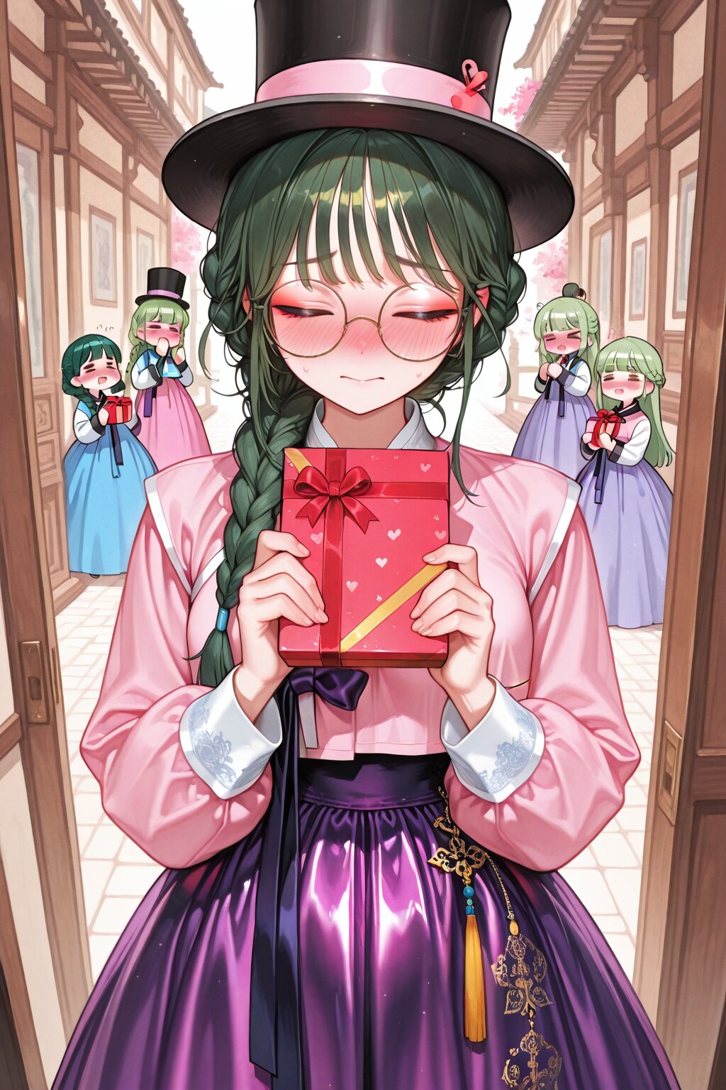 韓服の緑髪ちゃん