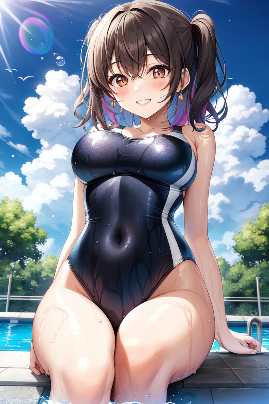 プールサイドの彼女