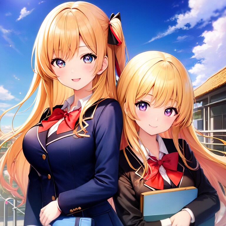 金髪女子高生姉妹