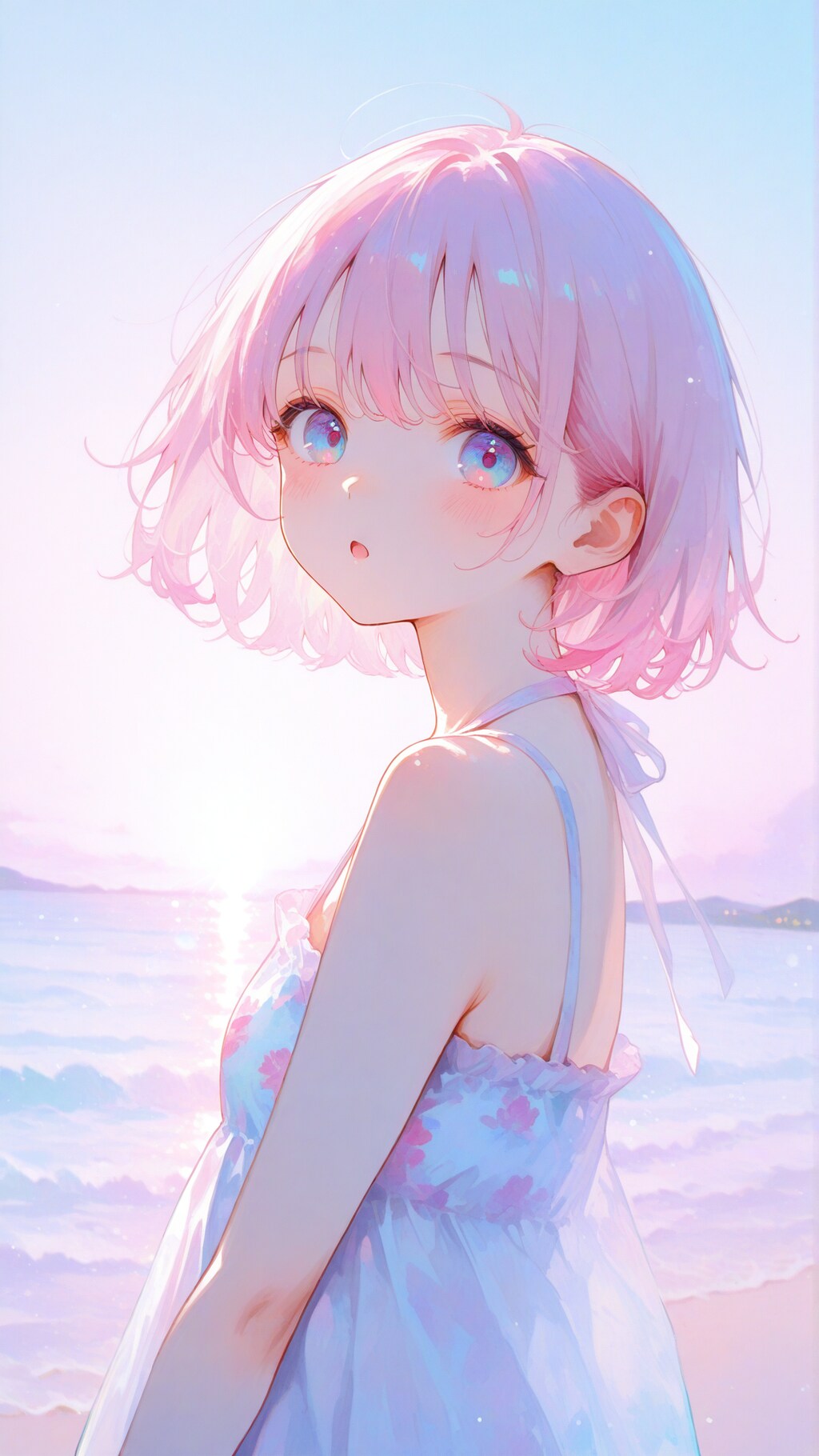 朝焼けの海だよぉ・・・(´・ω・｀)