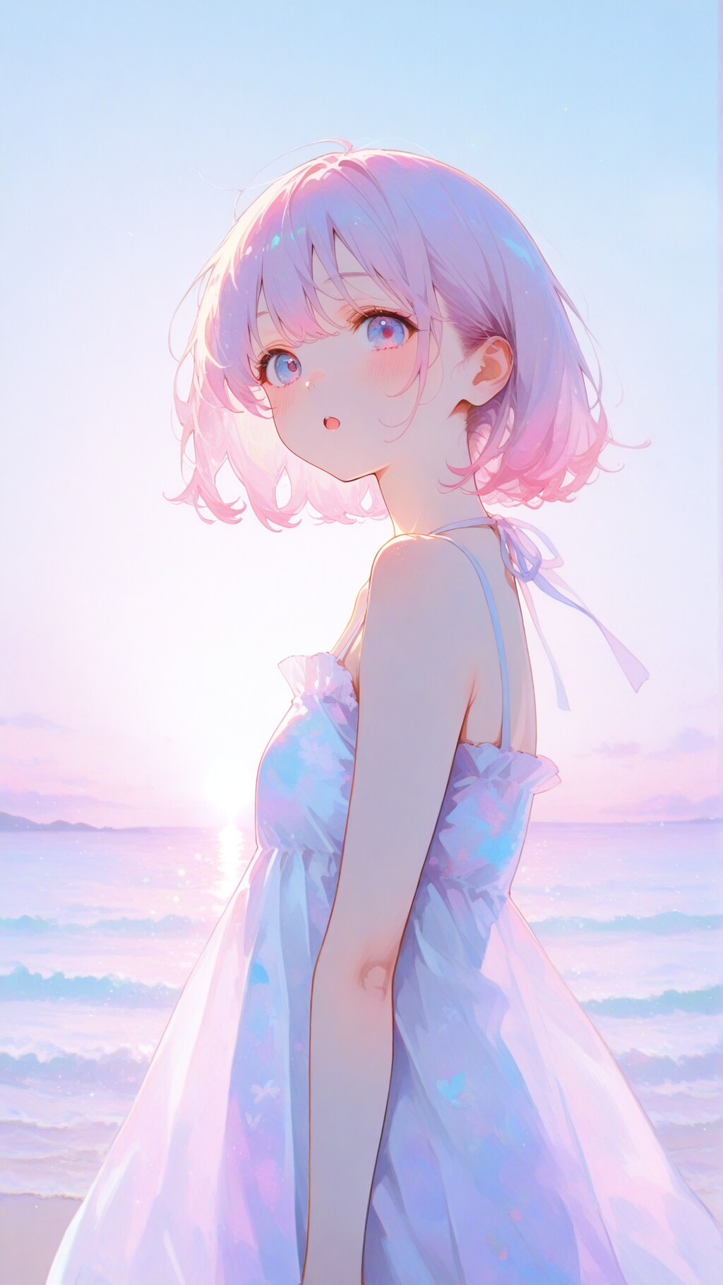 朝焼けの海だよぉ・・・(´・ω・｀)