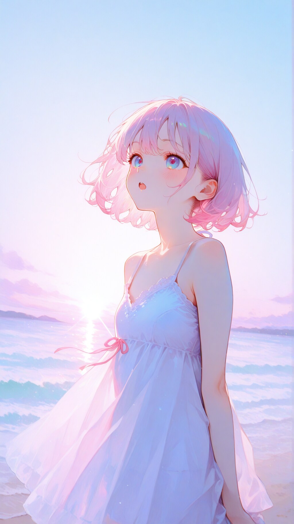 朝焼けの海だよぉ・・・(´・ω・｀)