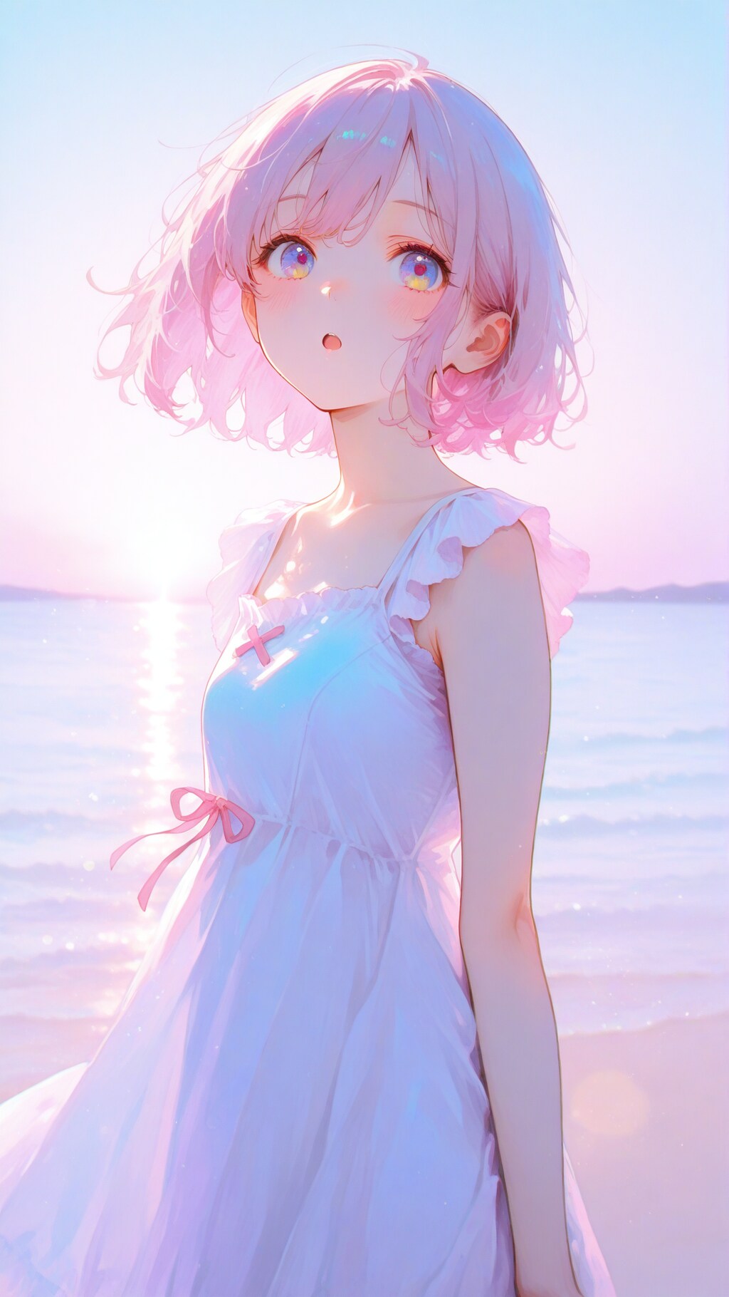 朝焼けの海だよぉ・・・(´・ω・｀)