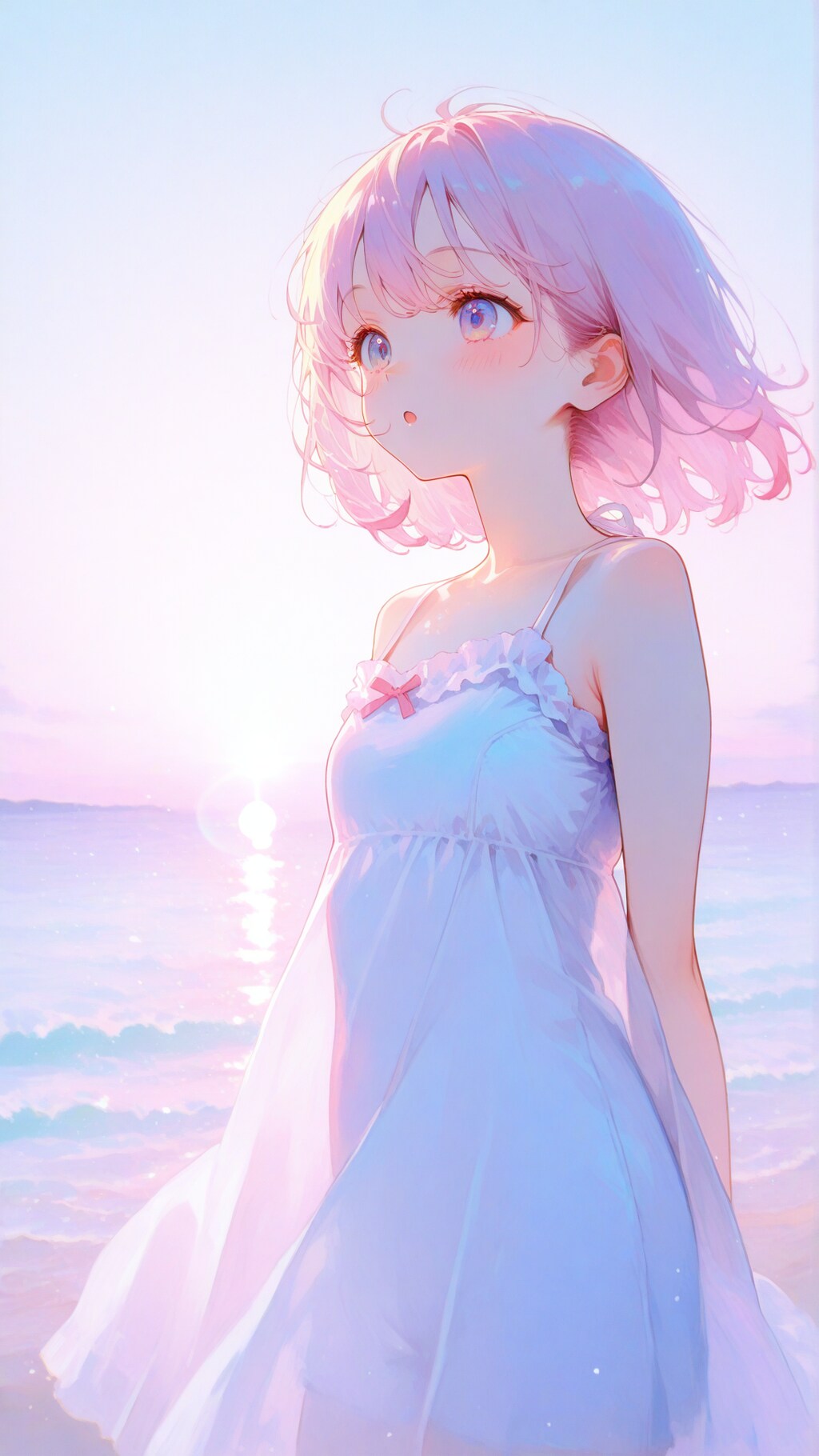 朝焼けの海だよぉ・・・(´・ω・｀)