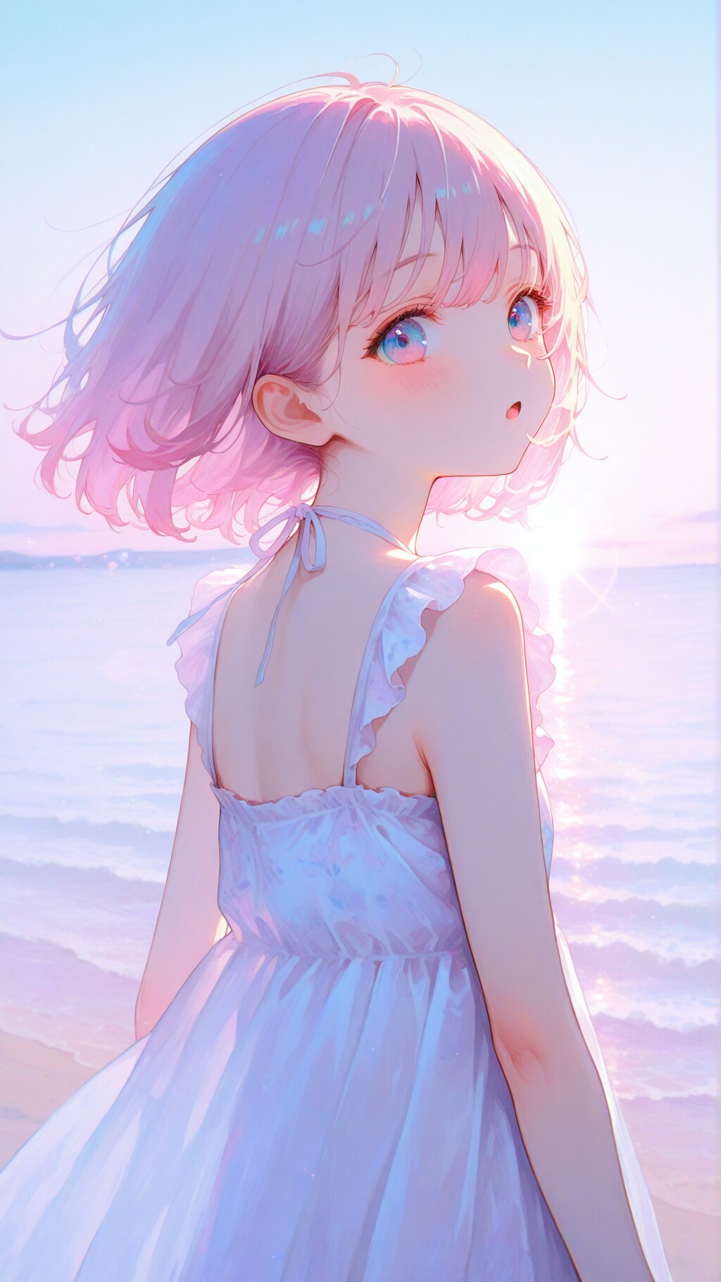 朝焼けの海だよぉ・・・(´・ω・｀)