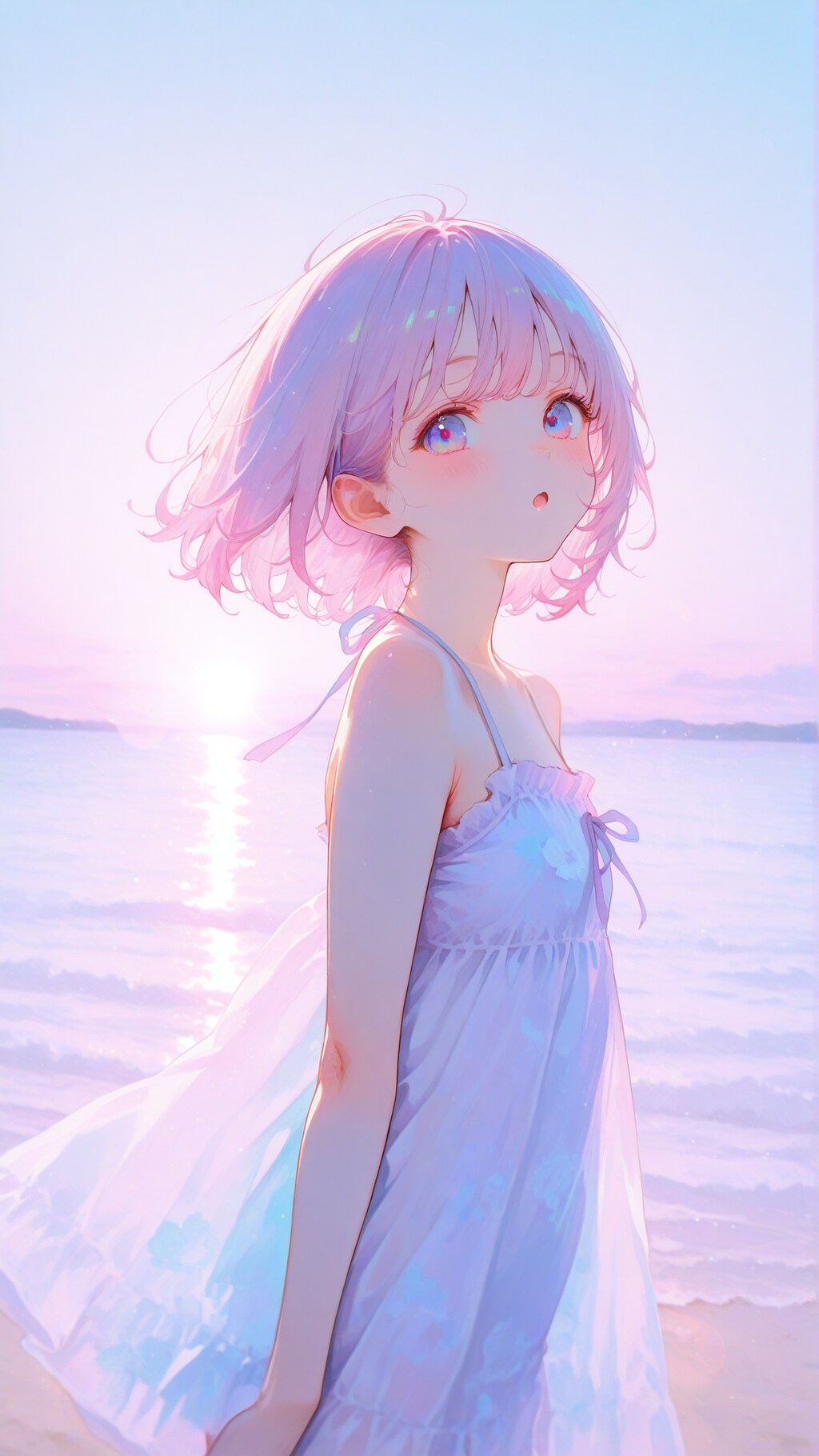 朝焼けの海だよぉ・・・(´・ω・｀)