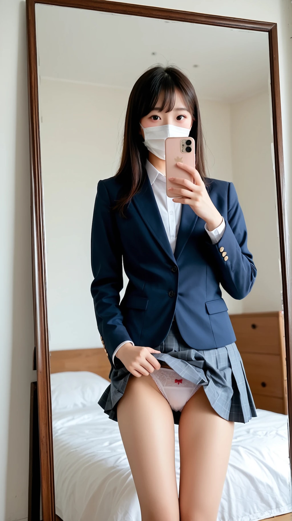 裏垢風パンツ見せ自撮り
