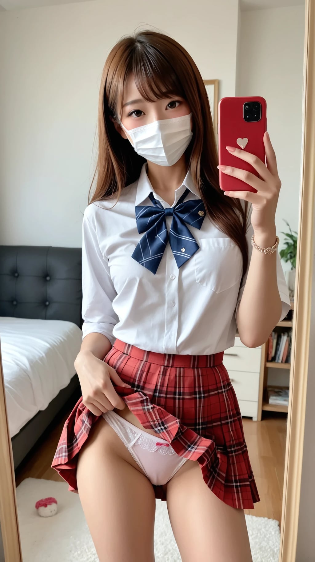 裏垢風パンツ見せ自撮り