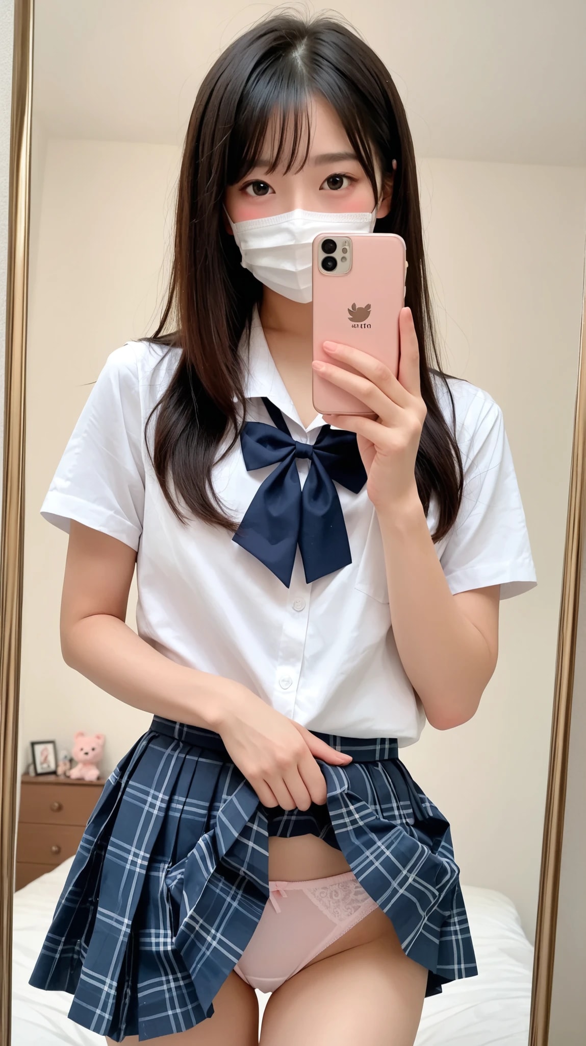 裏垢風パンツ見せ自撮り