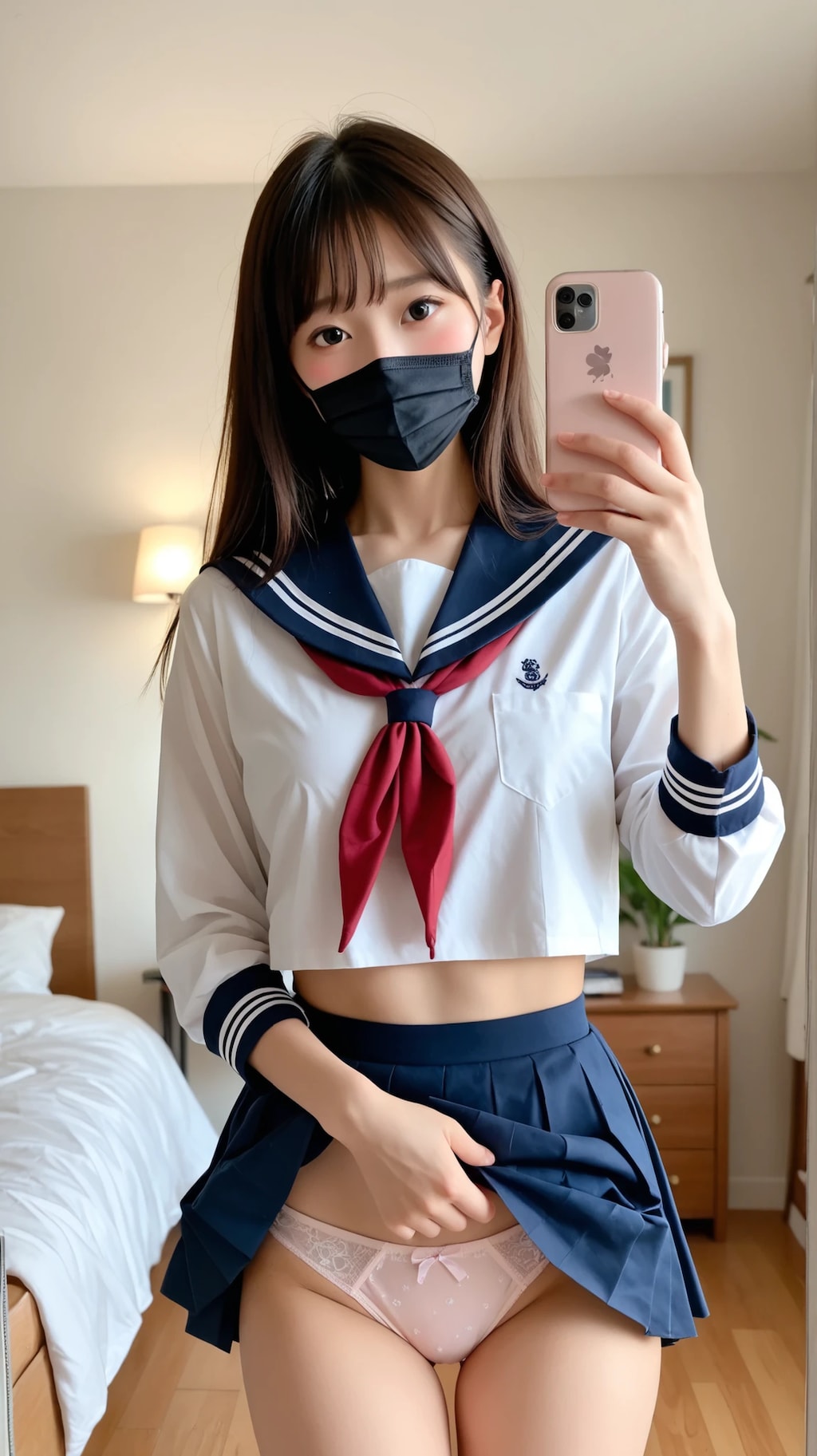 裏垢風パンツ見せ自撮り