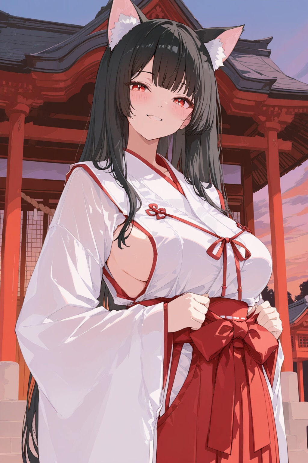猫耳の巫女さん