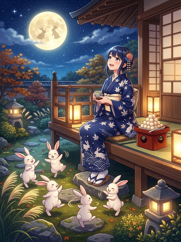 お月見 | の人気AIイラスト・グラビア